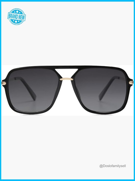 Square Retro Polarized Sunglasses Trendy Aviator Unisex Y2K Chic main image 7